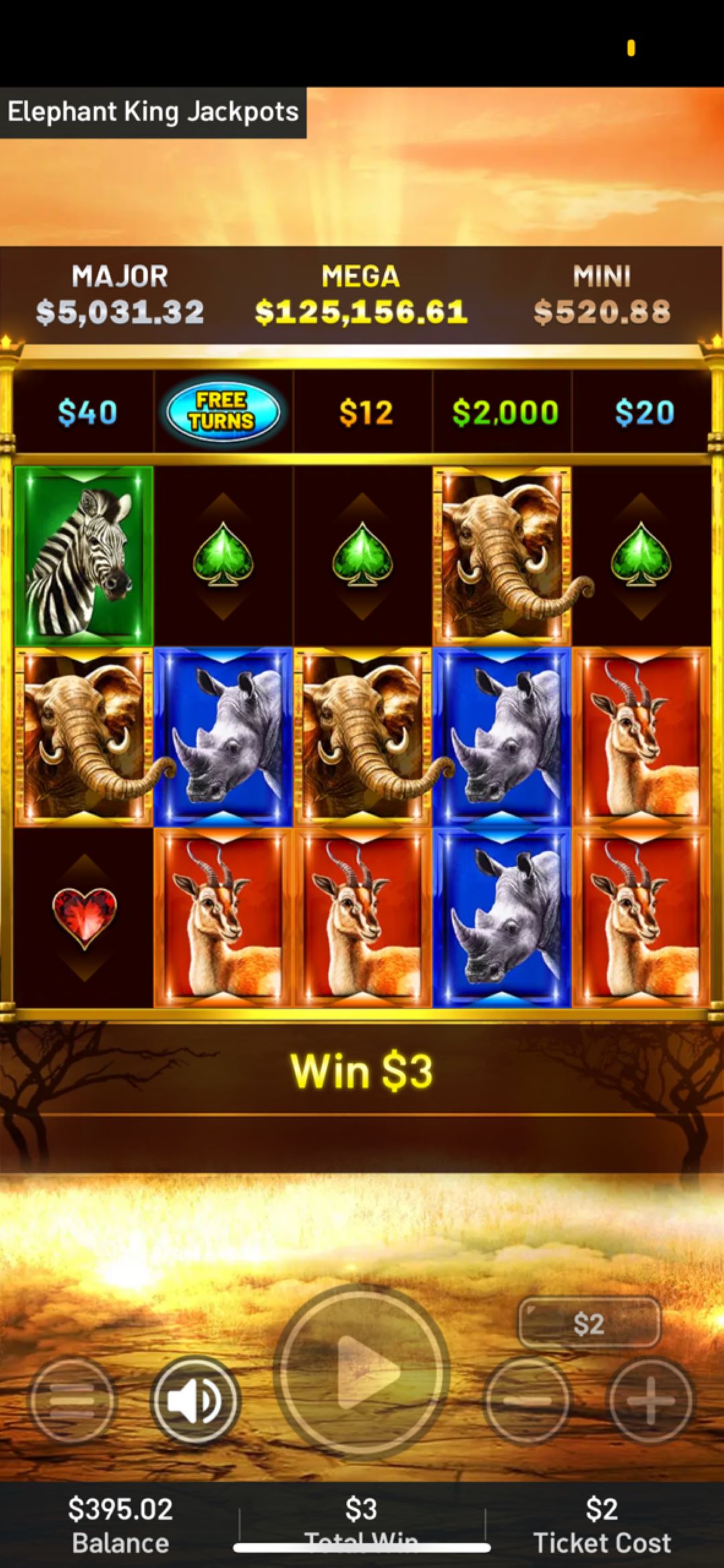 screenshot of mobile app Emoti Collect eInstant game